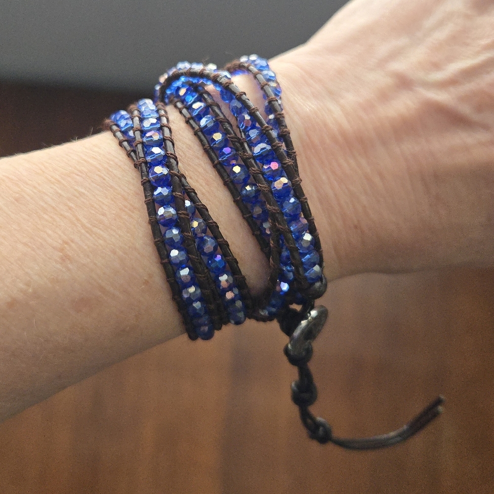 Victoria Emerson Beaded Leather Wrap Bracelet